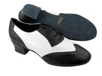 Chaussures de danse hommes cuir noir & blanc  